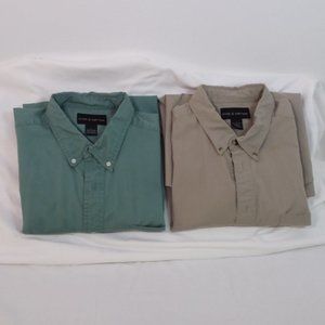 $80 Lot of 2 Mens Shirts Croft & Barrow Large Button Down Oxford Office Wedding